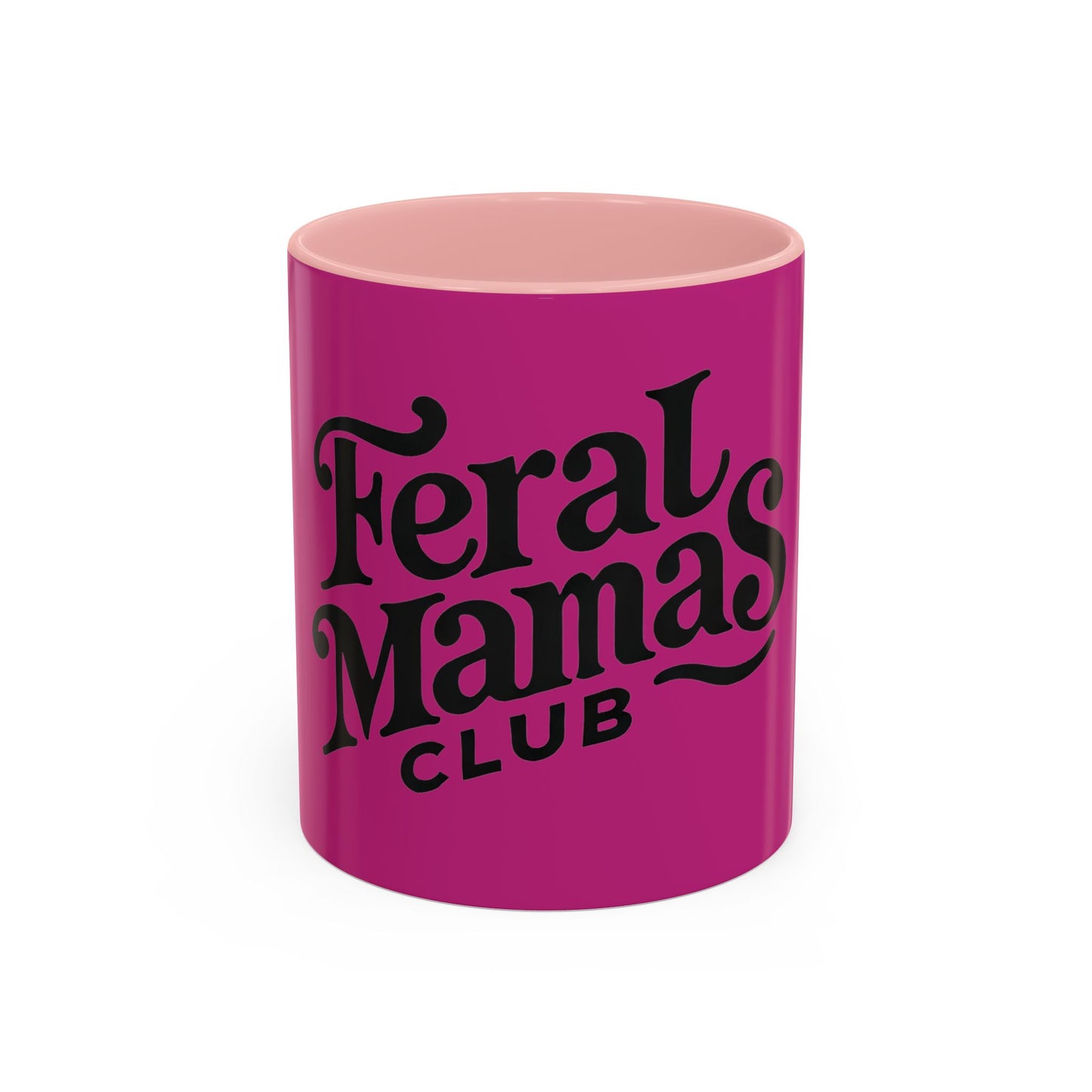 Feral Mamas Club Accent Coffee Mug - Stylish Pink Mug for Hip Moms