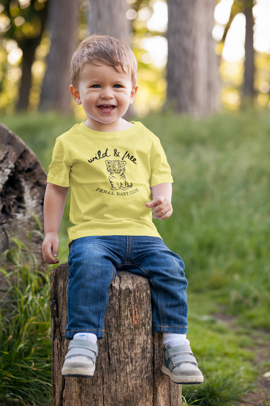 Feral Baby Short Sleeve T-Shirt, Teeshirt for baby, teeshirt for toddler, funny teeshirt for toddler, matching mommy and me shirt