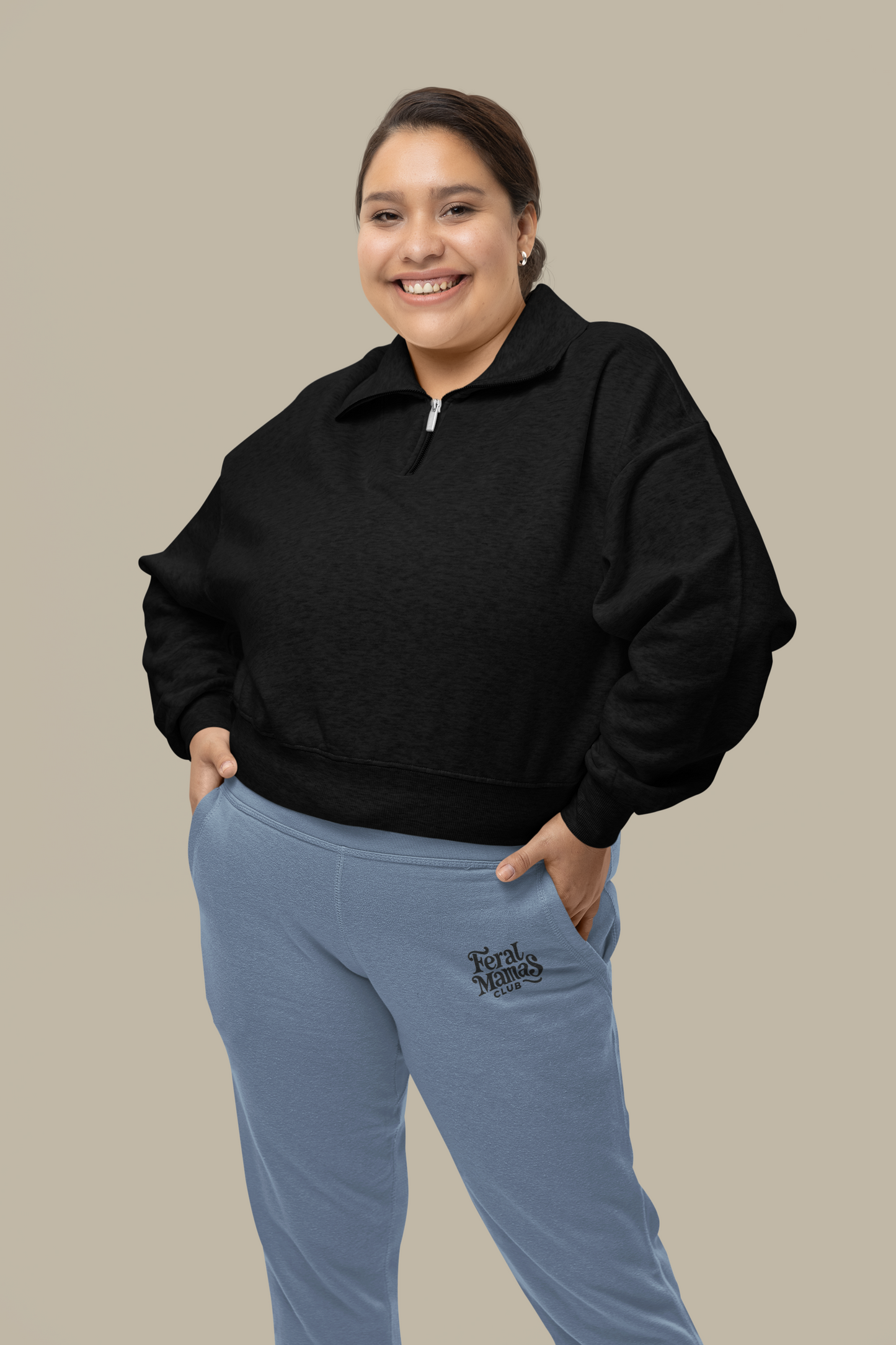 Feral Mamas Club Vintage Jogger Pants - Retro Style, 100% American Cotton