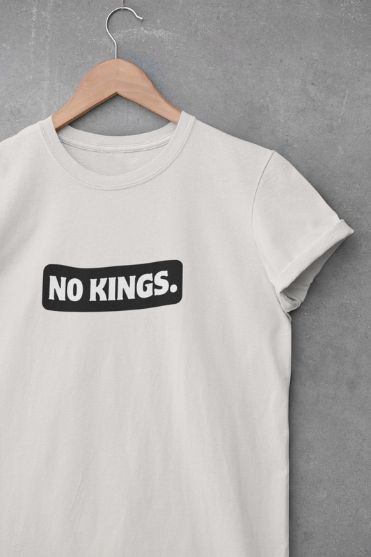No Kings Graphic Shirt - Unisex Jersey Tee - Black Background