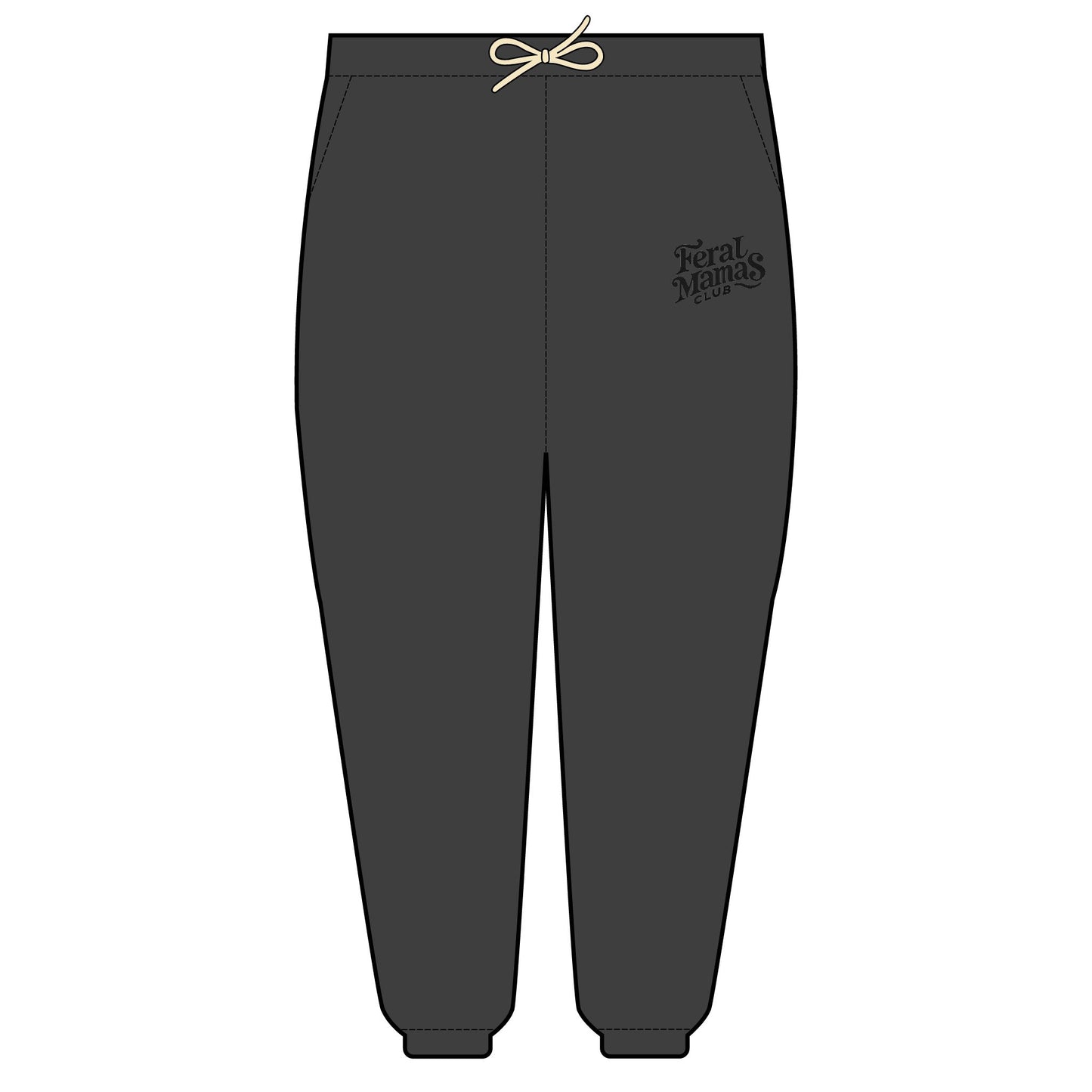 Feral Mamas Club Vintage Jogger Pants - Retro Style, 100% American Cotton