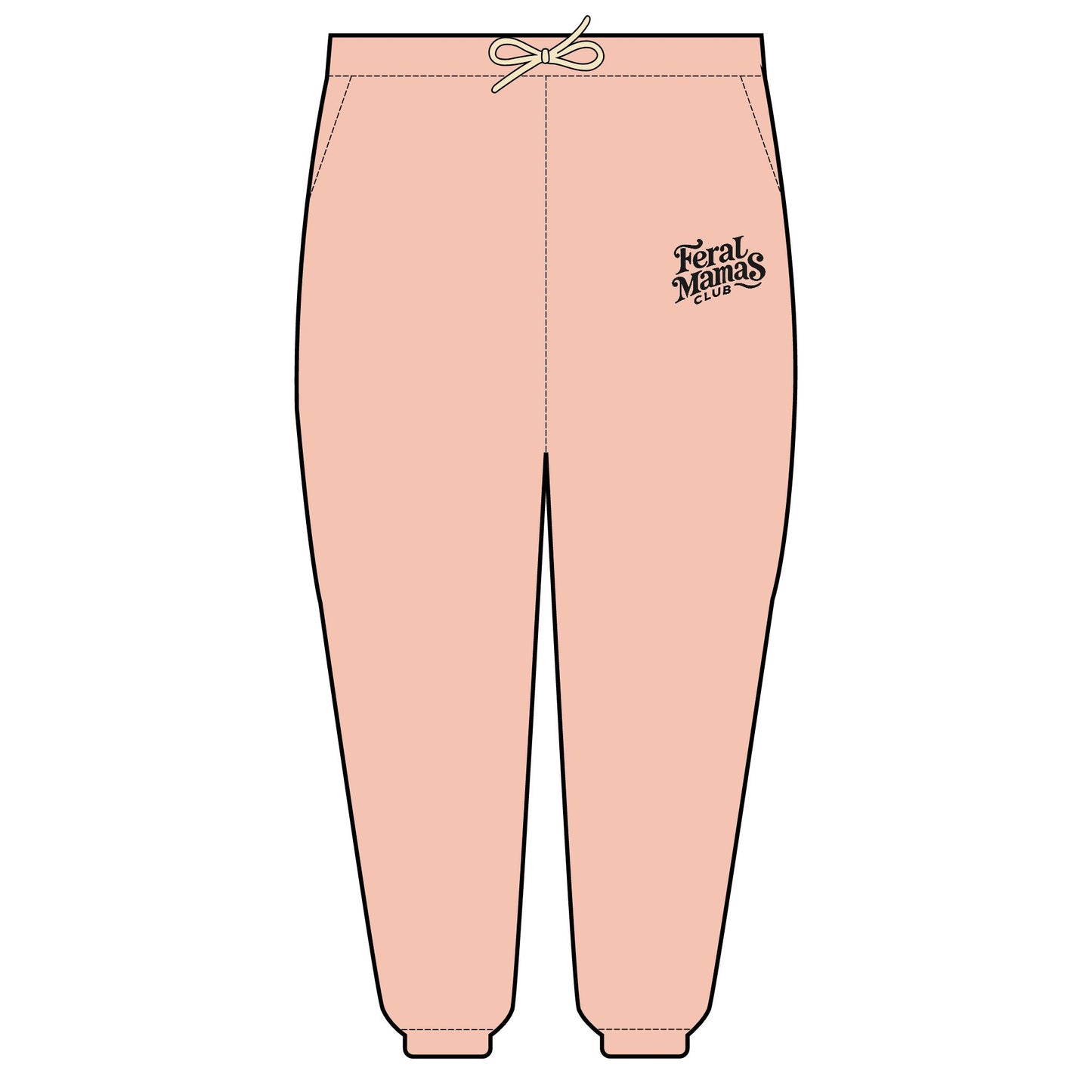 Feral Mamas Club Vintage Jogger Pants - Retro Style, 100% American Cotton
