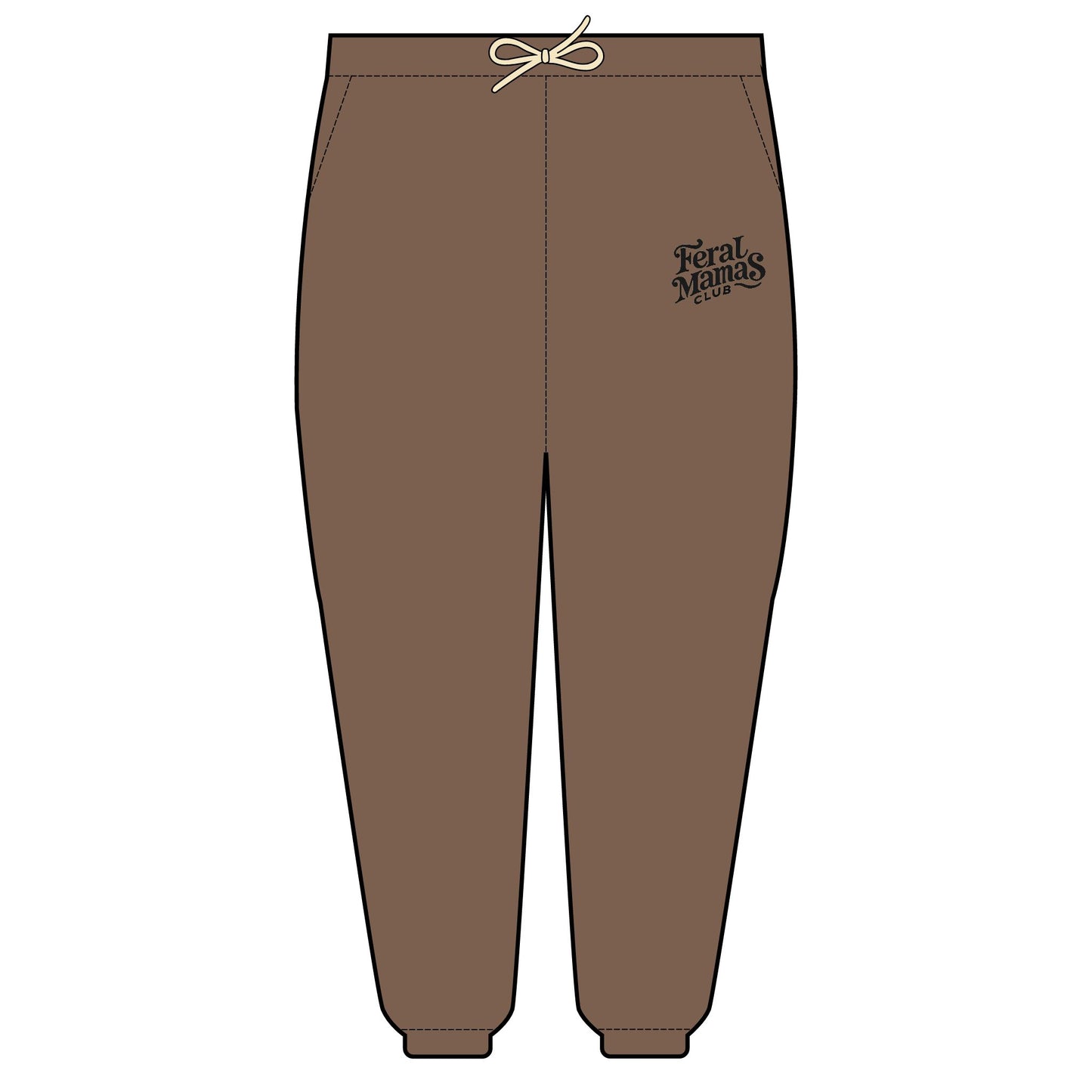Feral Mamas Club Vintage Jogger Pants - Retro Style, 100% American Cotton