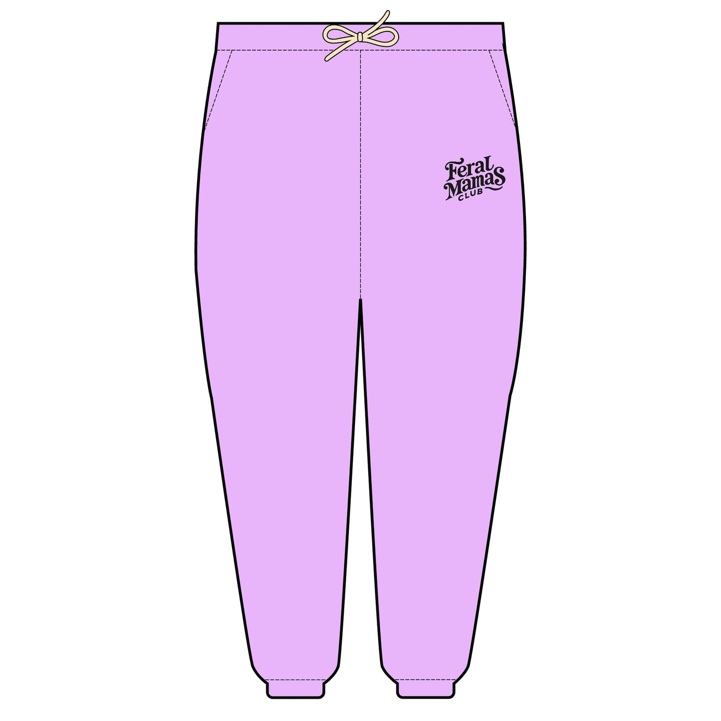 Feral Mamas Club Vintage Jogger Pants - Retro Style, 100% American Cotton