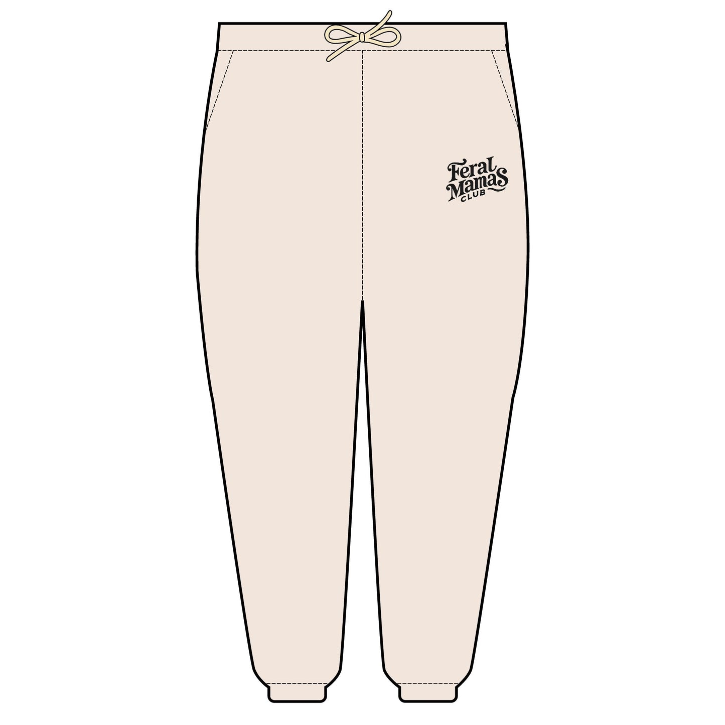 Feral Mamas Club Vintage Jogger Pants - Retro Style, 100% American Cotton