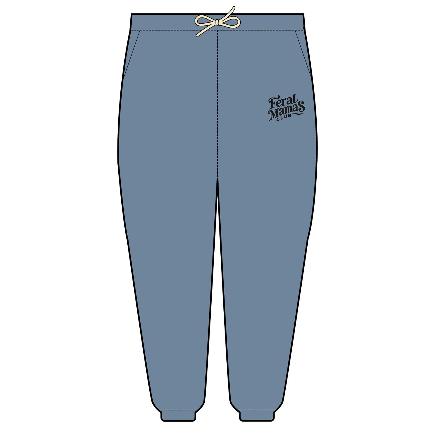 Feral Mamas Club Vintage Jogger Pants - Retro Style, 100% American Cotton